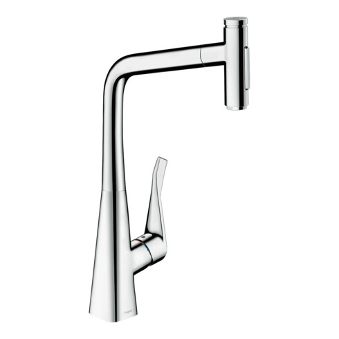 hansgrohe Spültisch-Einhebelmischer 320 Metris Select M71 mit Ausziehbrause, 2jet, sBox, chrom