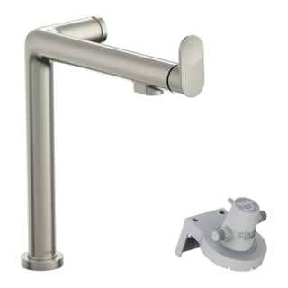 hansgrohe Spültisch-Einhebelmischer Aqittura M91 1jet, ohne Filter, Edelstahl-Optik