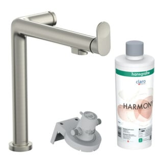 hansgrohe Spültisch-Einhebelmischer Aqittura M91 1jet, Starter Set, Edelstahl-Optik
