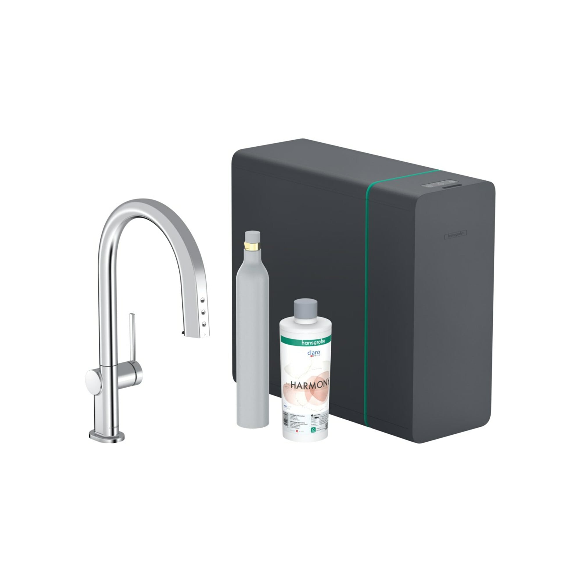 hansgrohe Spültisch-Einhebelmischer Aqittura M91 SodaSys 210, Ausz.-Ausl., Start Set, chr