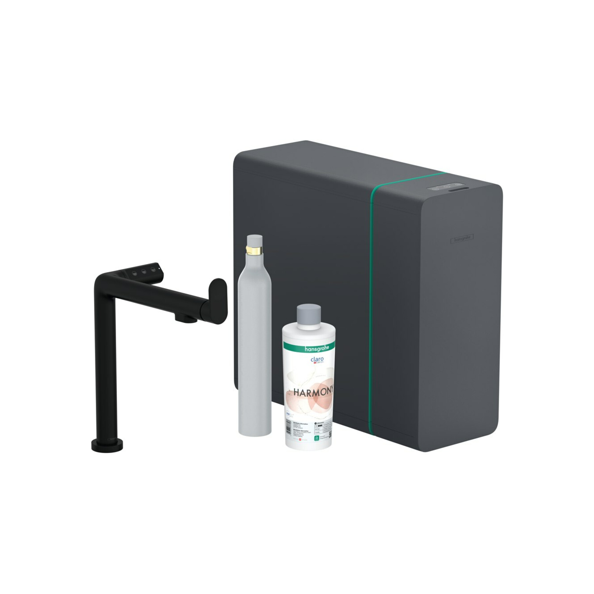hansgrohe Spültisch-Einhebelmischer Aqittura M91 SodaSys 240, 1j, Start Set, mattschwarz