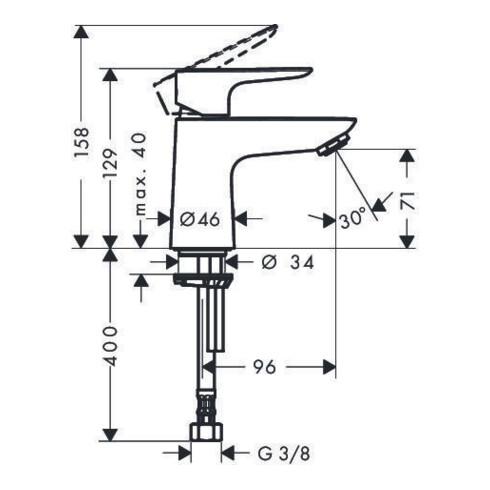 hansgrohe Standventil 80 TALIS E DN 15, für Kaltwasser chrom