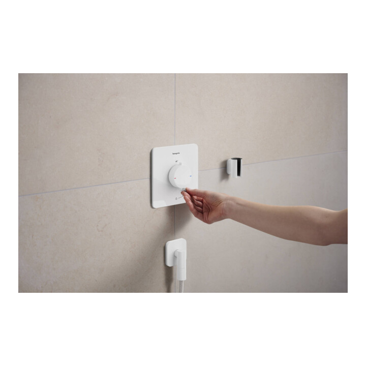 hansgrohe Support de douche Porter Fine fixe, métal, blanc mat