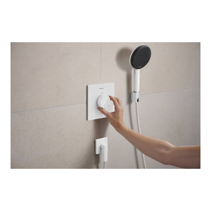 hansgrohe Support de douche Porter Fine fixe, métal, blanc mat
