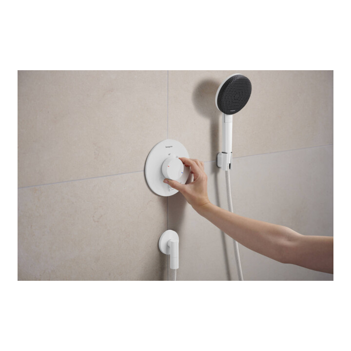 hansgrohe Support de douche Porter Fine fixe, métal, blanc mat