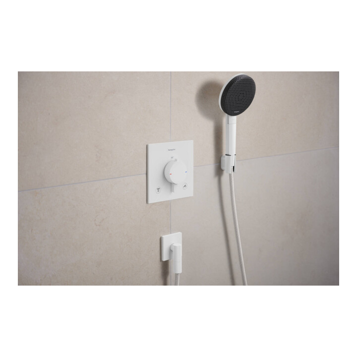 hansgrohe Support de douche Porter Fine fixe, métal, blanc mat