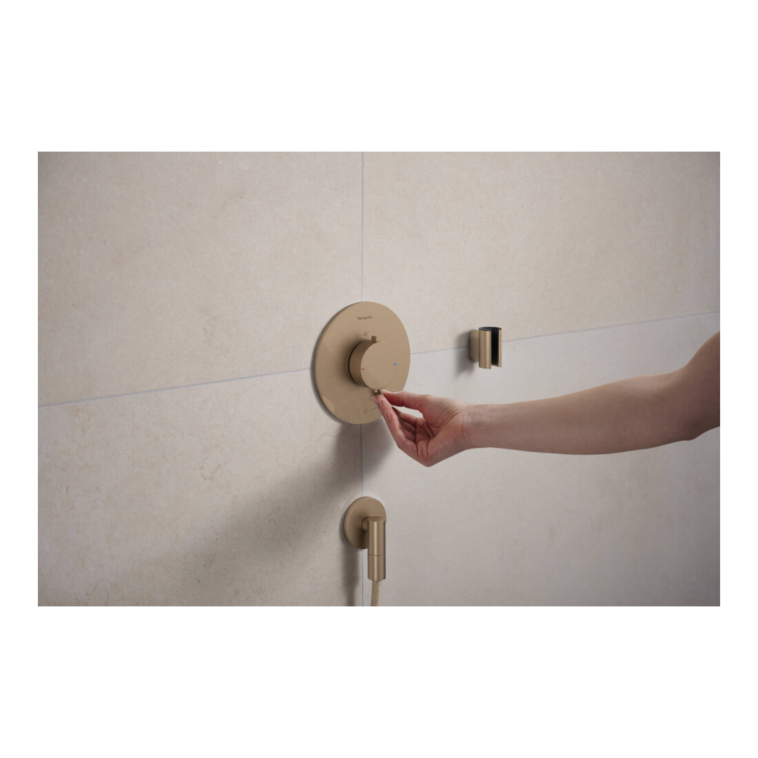 hansgrohe Support de douche Porter Fine fixe, métal, bronze brossé