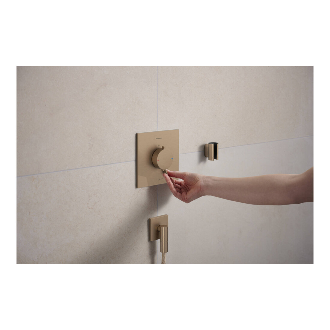 hansgrohe Support de douche Porter Fine fixe, métal, bronze brossé
