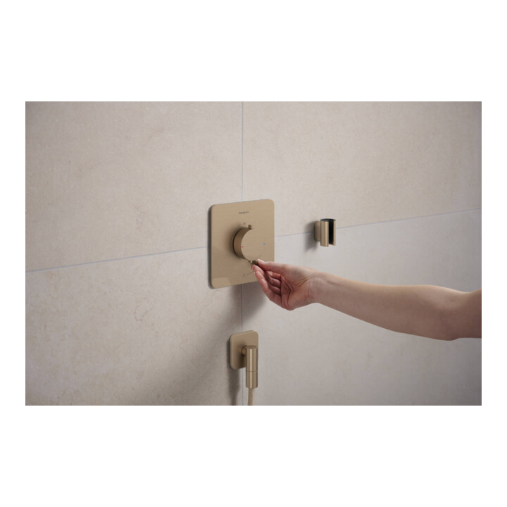 hansgrohe Support de douche Porter Fine fixe, métal, bronze brossé