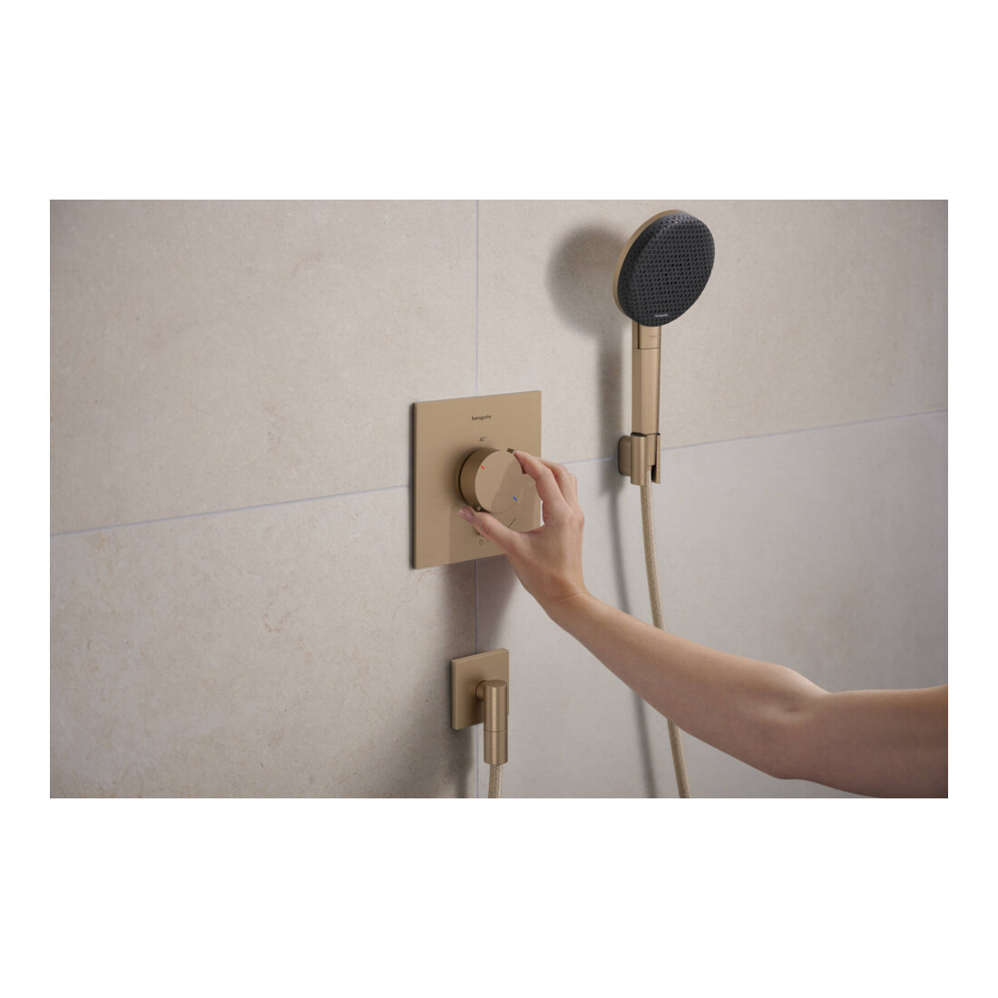 hansgrohe Support de douche Porter Fine fixe, métal, bronze brossé