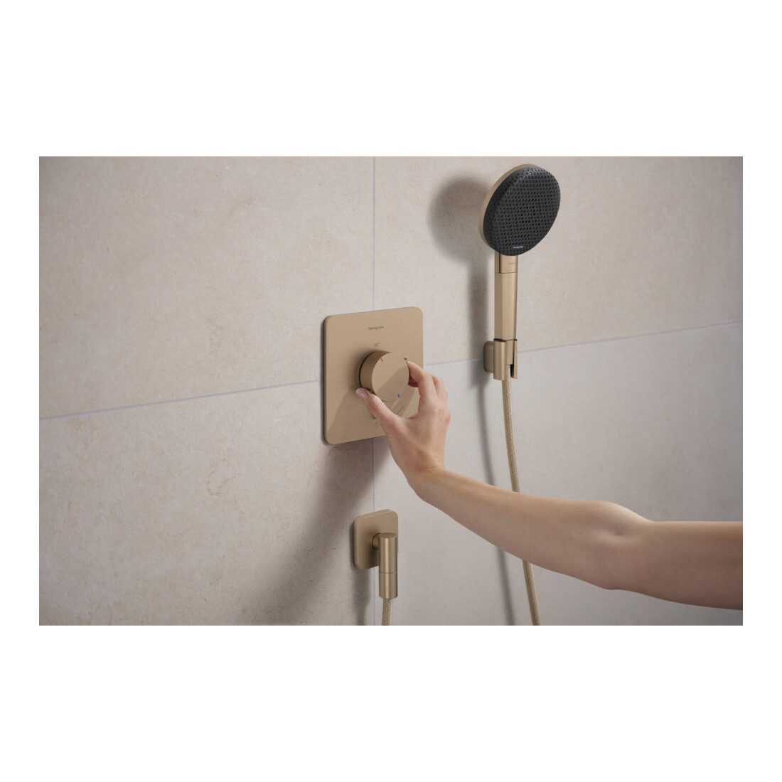 hansgrohe Support de douche Porter Fine fixe, métal, bronze brossé