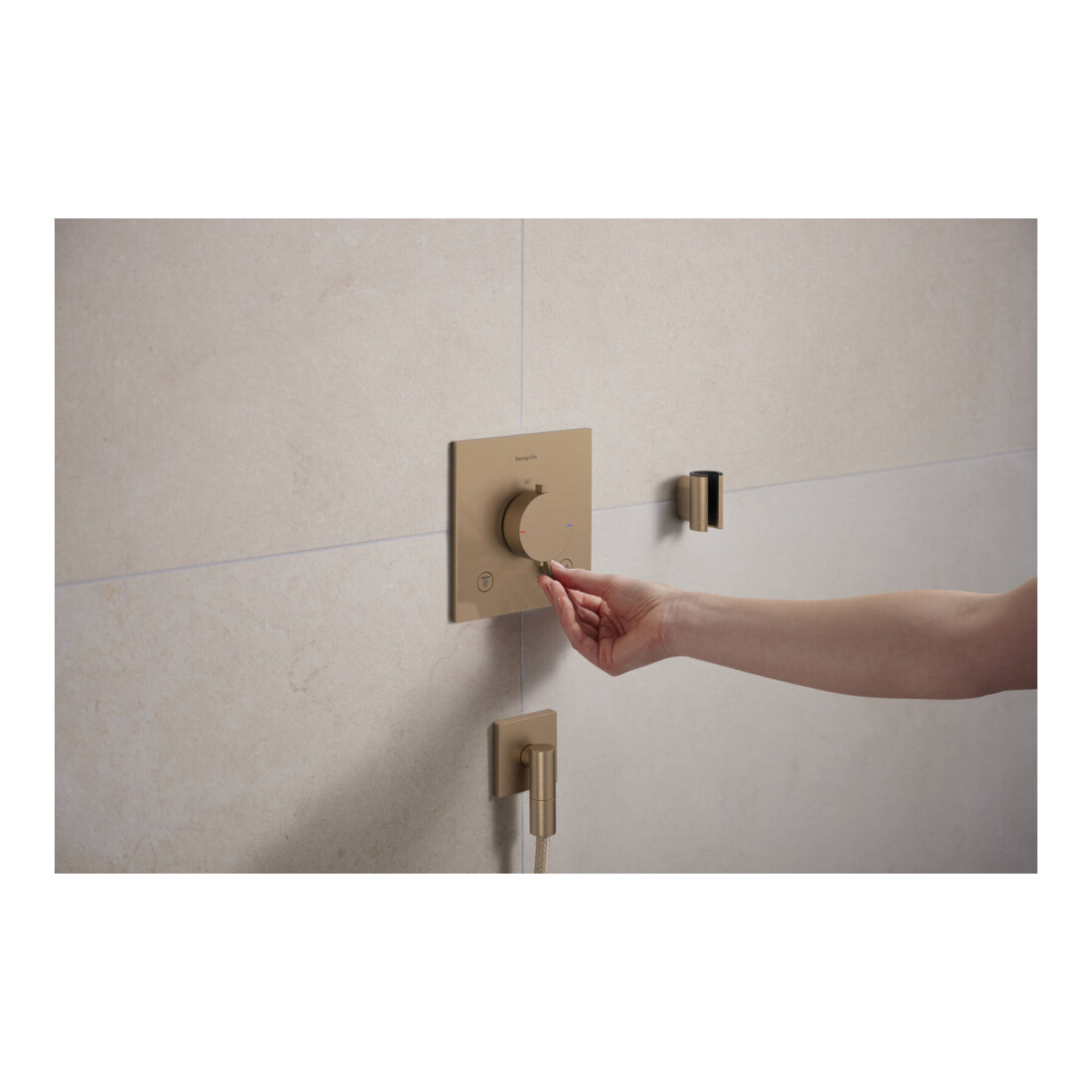 hansgrohe Support de douche Porter Fine fixe, métal, bronze brossé