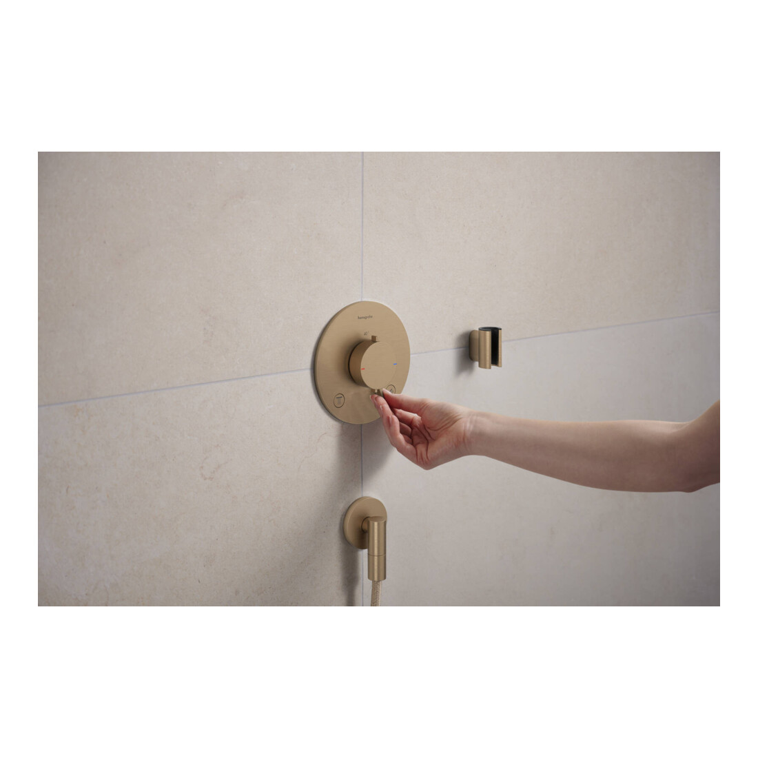 hansgrohe Support de douche Porter Fine fixe, métal, bronze brossé