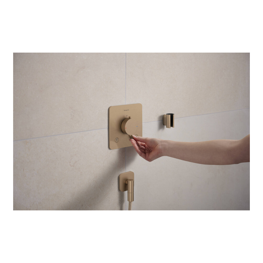 hansgrohe Support de douche Porter Fine fixe, métal, bronze brossé