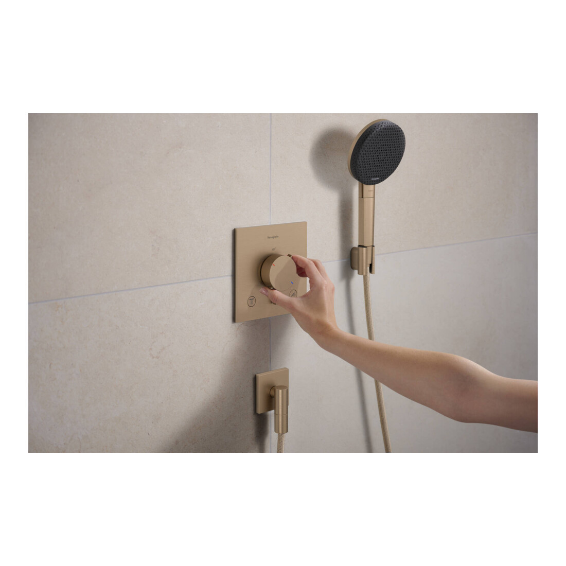 hansgrohe Support de douche Porter Fine fixe, métal, bronze brossé
