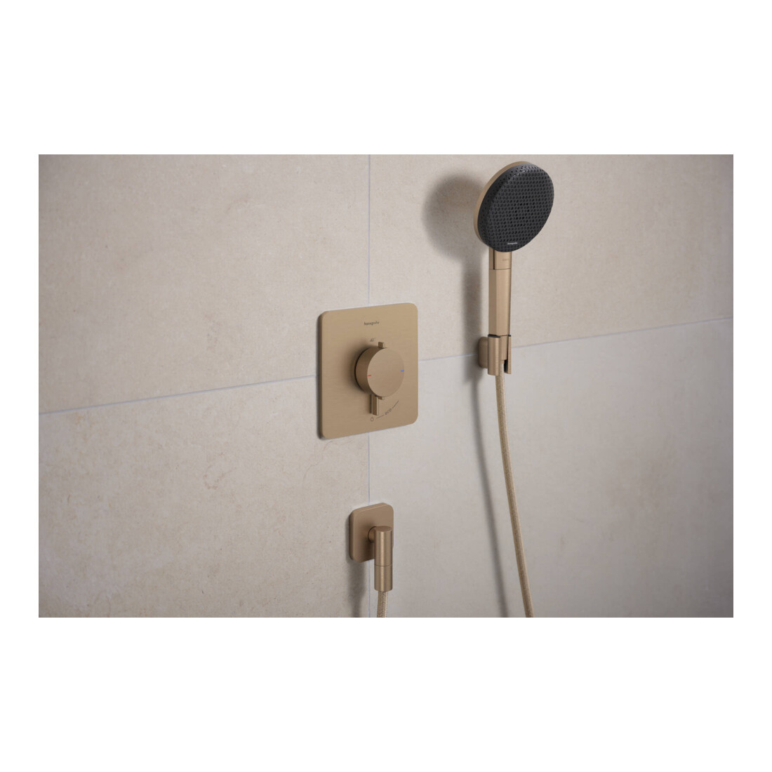 hansgrohe Support de douche Porter Fine fixe, métal, bronze brossé