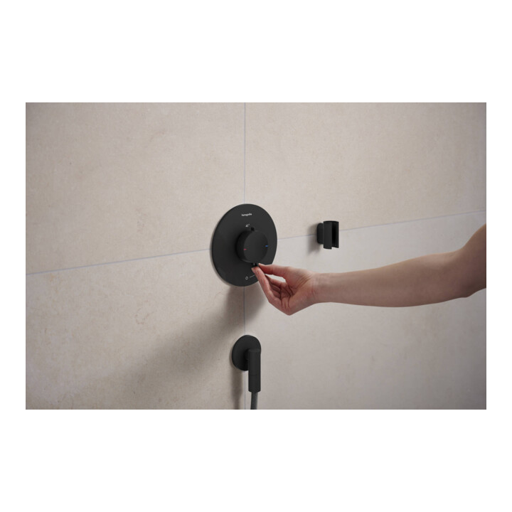 hansgrohe Support de douche Porter Fine fixe, métal, noir mat