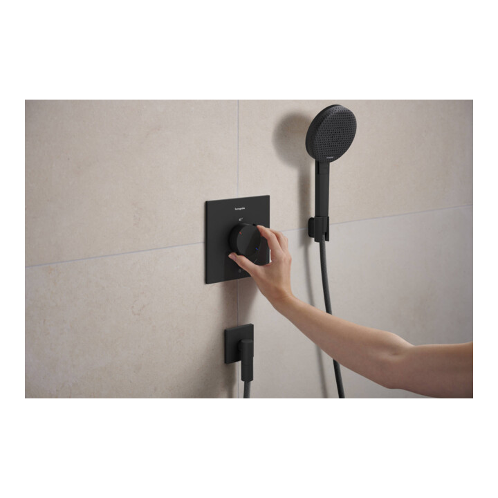 hansgrohe Support de douche Porter Fine fixe, métal, noir mat