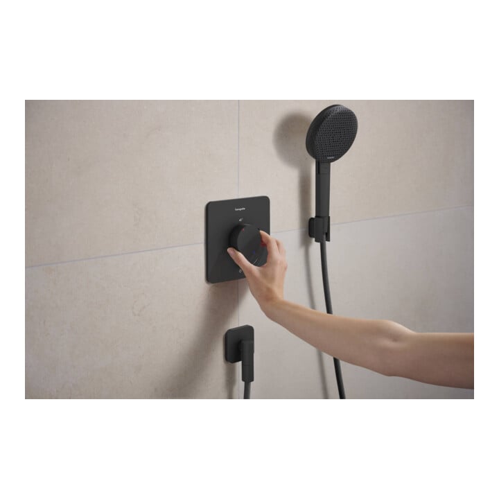 hansgrohe Support de douche Porter Fine fixe, métal, noir mat