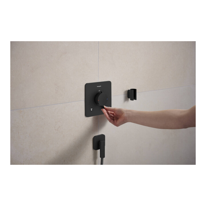 hansgrohe Support de douche Porter Fine fixe, métal, noir mat