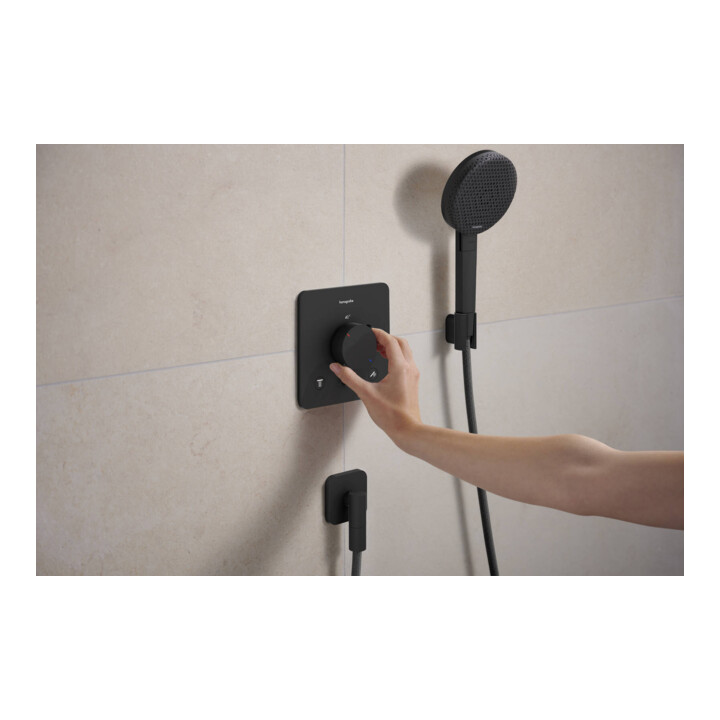 hansgrohe Support de douche Porter Fine fixe, métal, noir mat