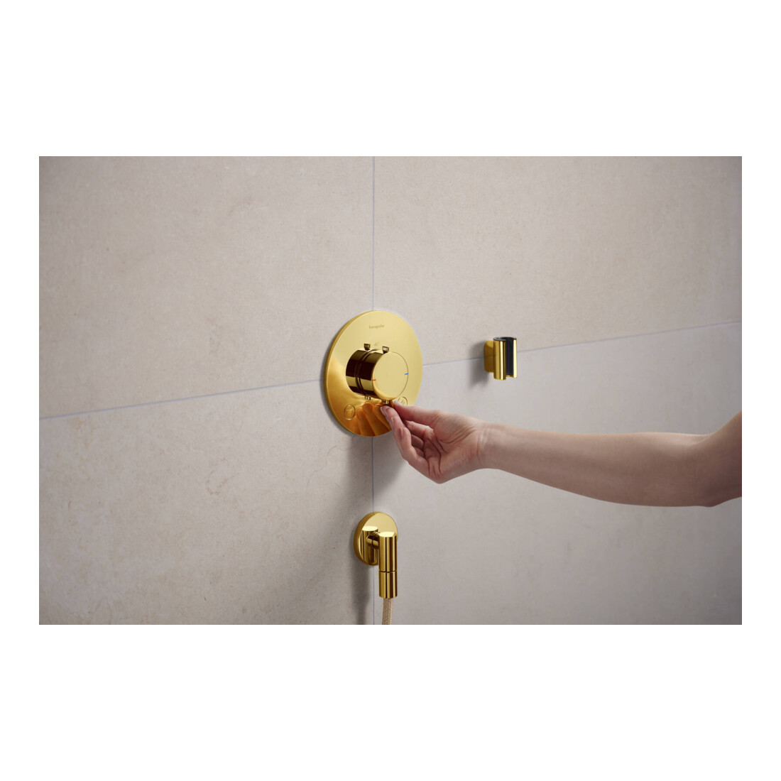 hansgrohe Support de douche Porter Fine fixe, métal, optique or poli