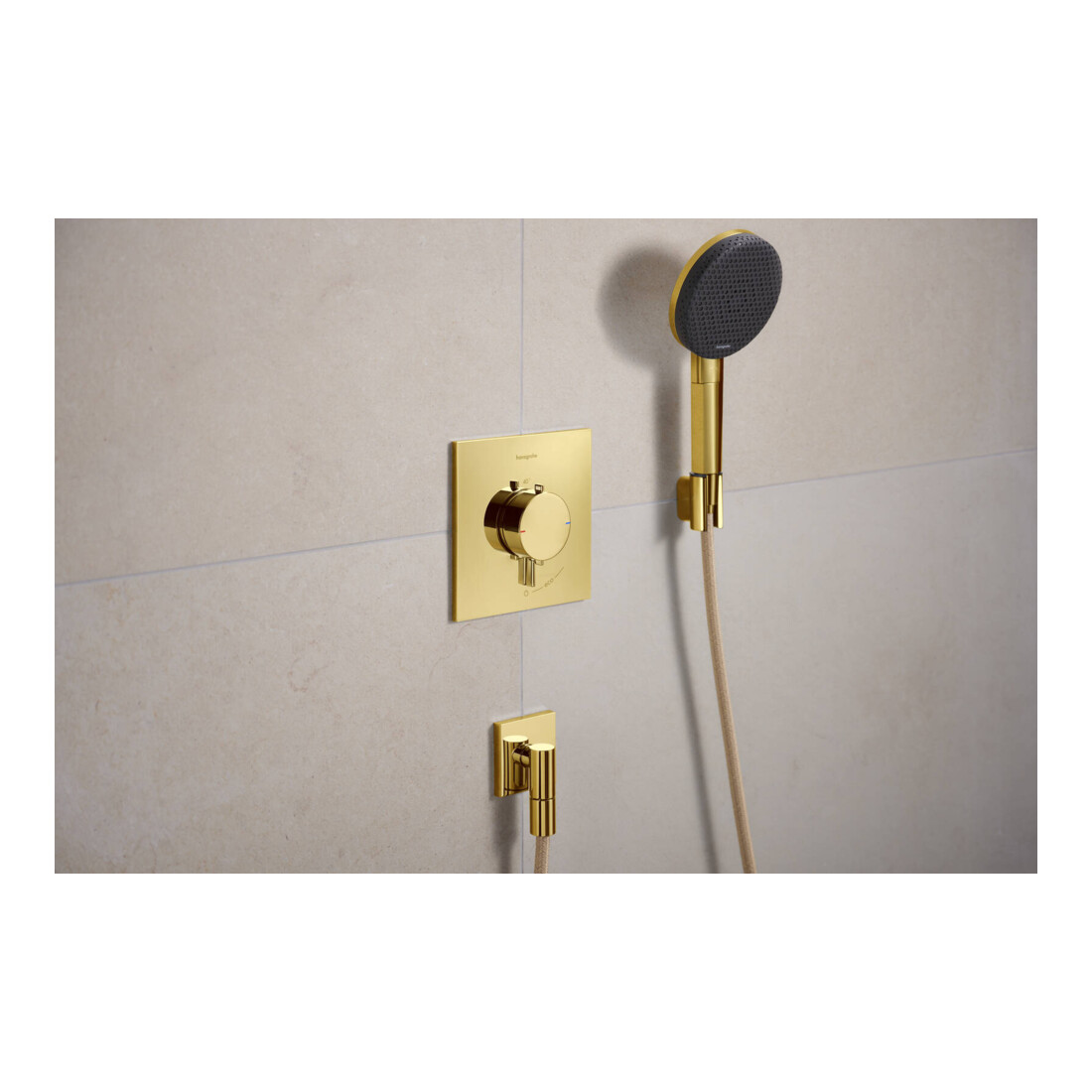 hansgrohe Support de douche Porter Fine fixe, métal, optique or poli