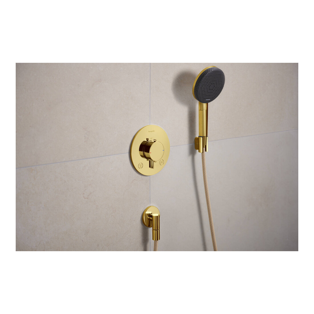 hansgrohe Support de douche Porter Fine fixe, métal, optique or poli