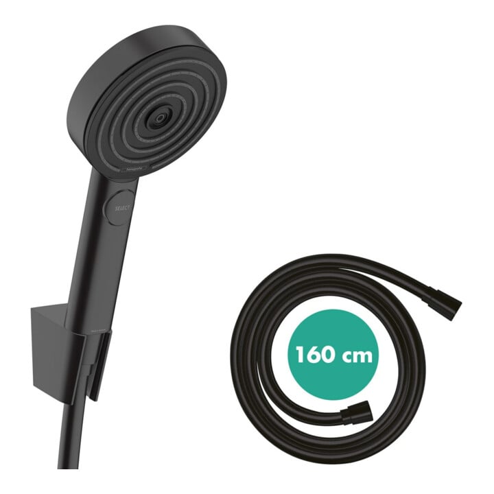 hansgrohe Support de douche Pulsify Sel. S 105 1600mm, mat-noir, Relaxat, 3 jets