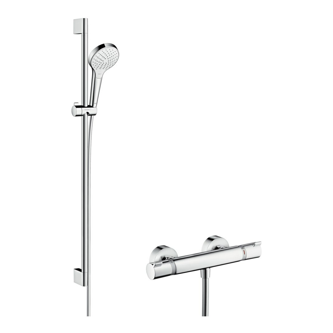 hansgrohe Système de douche Croma Select S 959 mm Barre de douche, avec thermostat, blanc/chrome