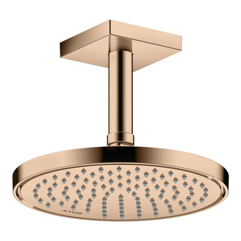 hansgrohe Tête de douche EcoSmart plus Axor encastrée, Ø 220 mm, 1 jet, poli or rouge
