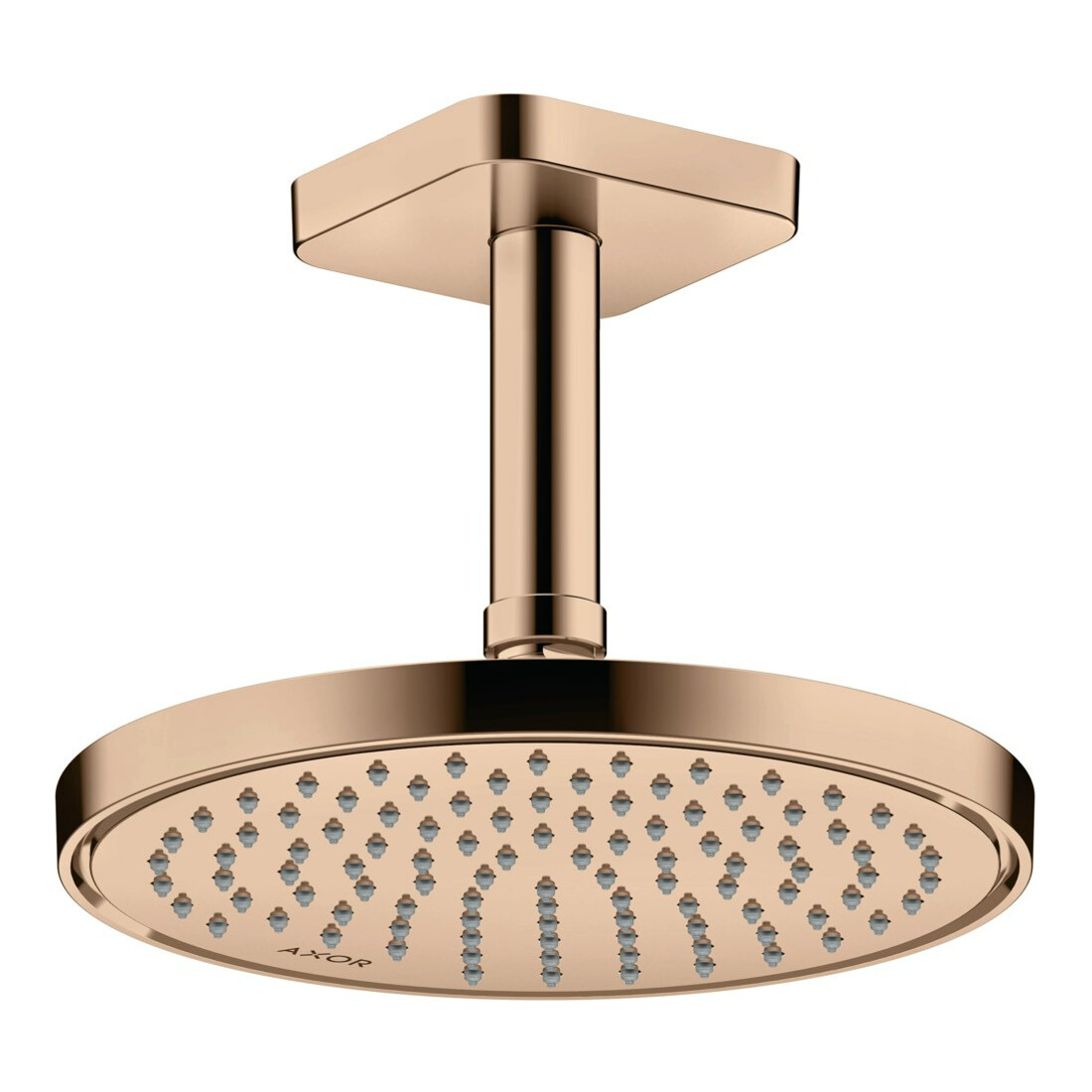hansgrohe Tête de douche EcoSmart plus Axor encastrée, Ø 220 mm, 1 jet, poli or rouge