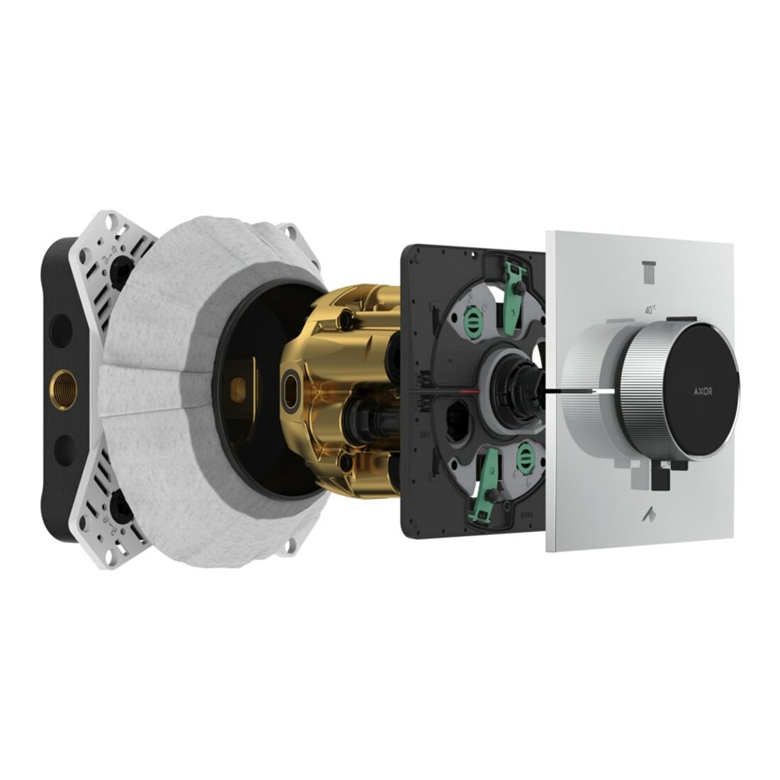hansgrohe Thermostat Axor ShowerSelect ID encastré, pour 2 utilisateurs, carré, chrome