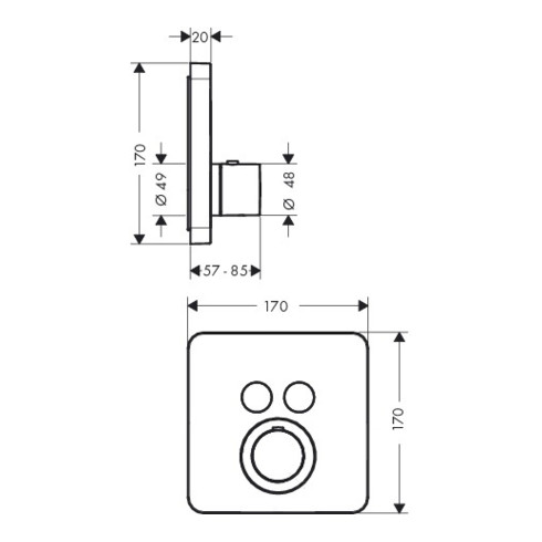 hansgrohe Thermostat AXOR SHOWERSELECT SOFT Unterputz, für 2 Verbraucher chrom