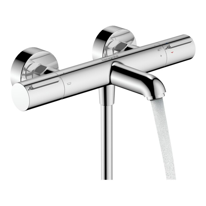 hansgrohe Thermostat de baignoire Ecostat Element AP, sortie 177 mm, 1 utilisateur, chrome