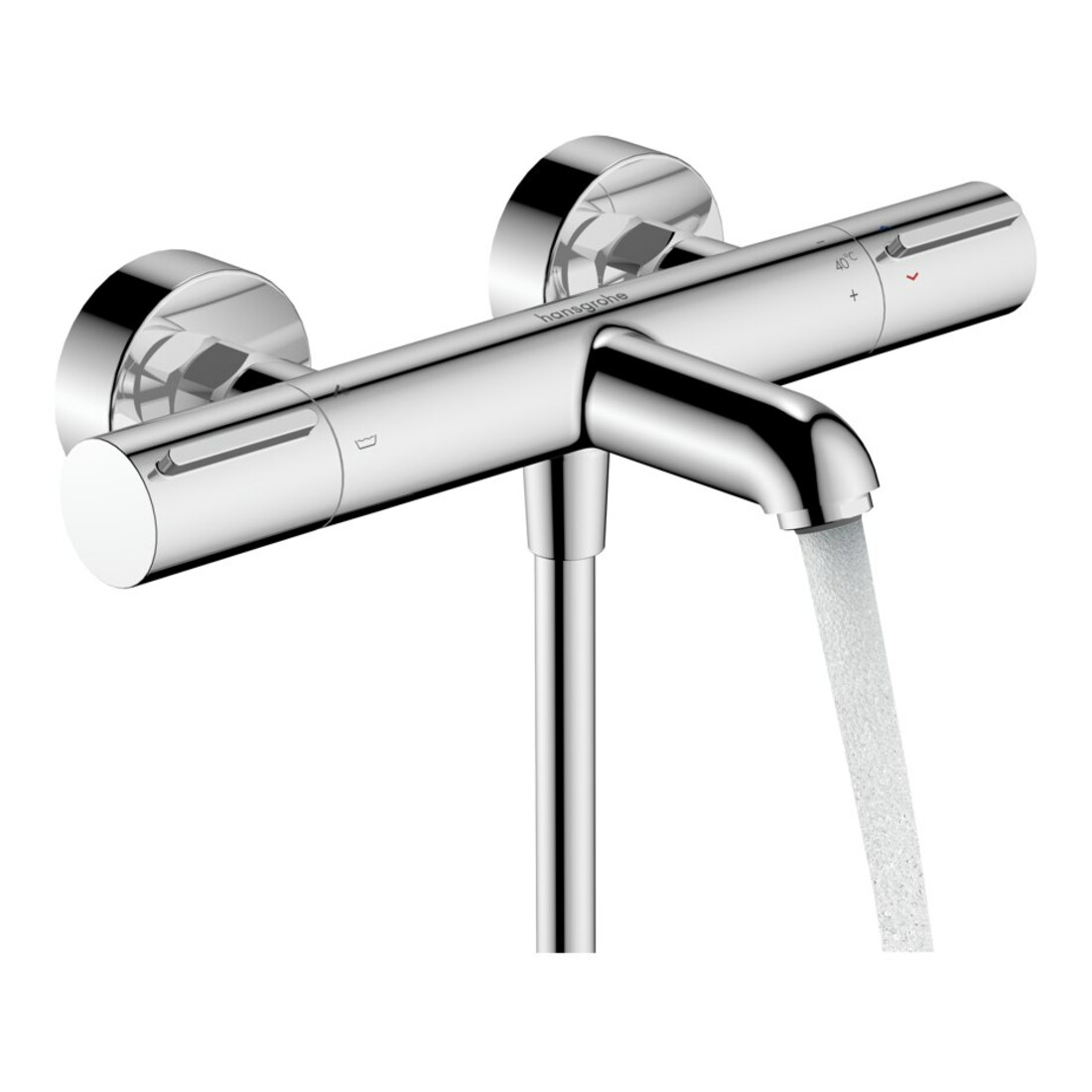 hansgrohe Thermostat de baignoire Ecostat Element AP, sortie 177 mm, 1 utilisateur, chrome