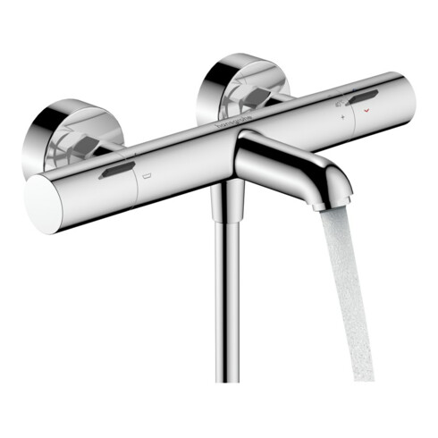 hansgrohe Thermostat de baignoire Ecostat Fine AP, sortie 177 mm, 2 consommateurs, chrome