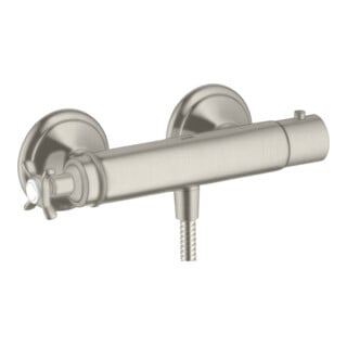 hansgrohe Thermostat de douche Axor Montreux AP, 1 sortie, avec croix, aspect acier inoxydable