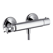 hansgrohe Thermostat de douche Axor Montreux AP, 1 sortie, avec croix, nickel brossé