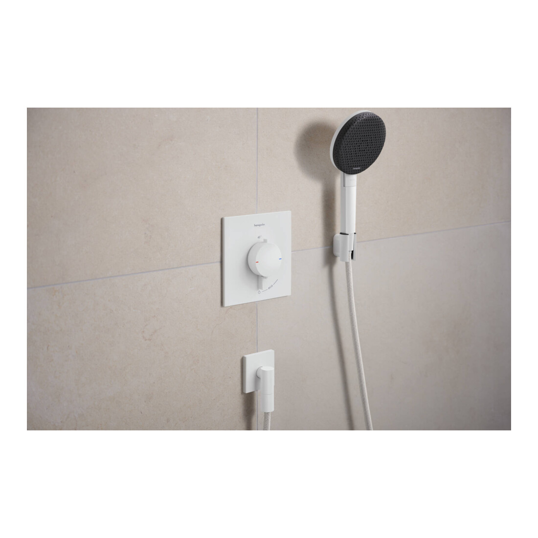 hansgrohe Thermostat Ecostat Comfort E encastré, 1 sortie, 25,4 l/min, blanc mat