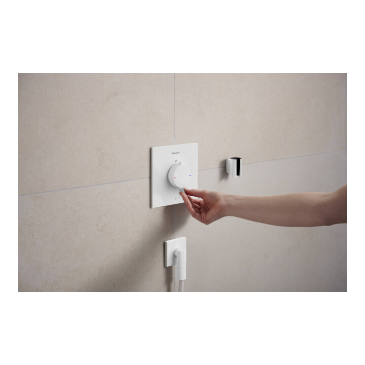 hansgrohe Thermostat Ecostat Comfort E encastré, 1 sortie, 25,4 l/min, blanc mat
