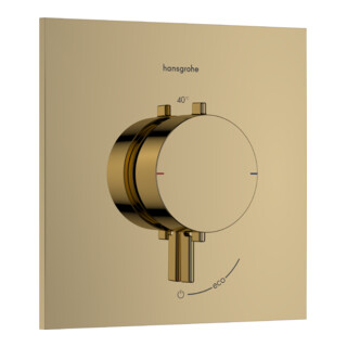 hansgrohe Thermostat Ecostat Comfort E encastré, 1 sortie, 25,4 l/min, or poli optique