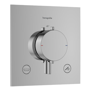hansgrohe Thermostat Ecostat Comfort E encastré, 2 sorties, 23 l/min, chromé, EN 1717