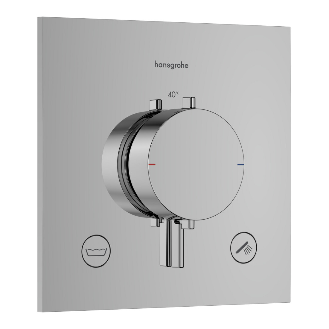 hansgrohe Thermostat Ecostat Comfort E encastré, 2 sorties, 23 l/min, chromé, EN 1717