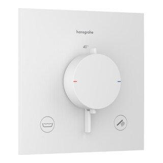 hansgrohe Thermostat Ecostat Comfort E encastré, 2 sorties, 23 l/min, EN 1717, blanc mat