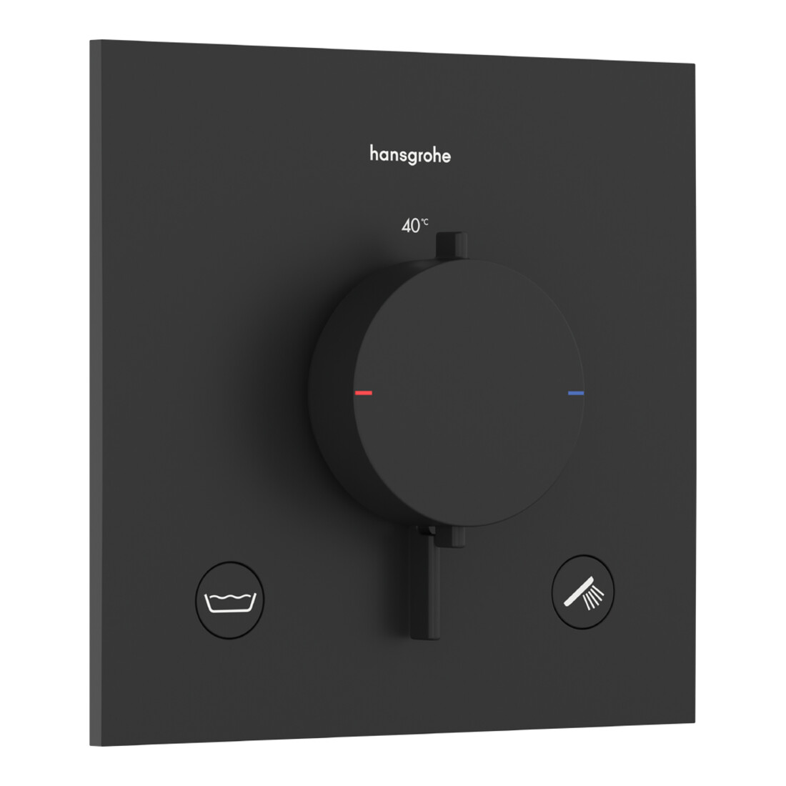hansgrohe Thermostat Ecostat Comfort E encastré, 2 sorties, 23 l/min, EN 1717, noir mat