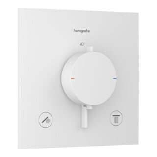 hansgrohe Thermostat Ecostat Comfort E encastré, 2 sorties, 24 l/min, blanc mat