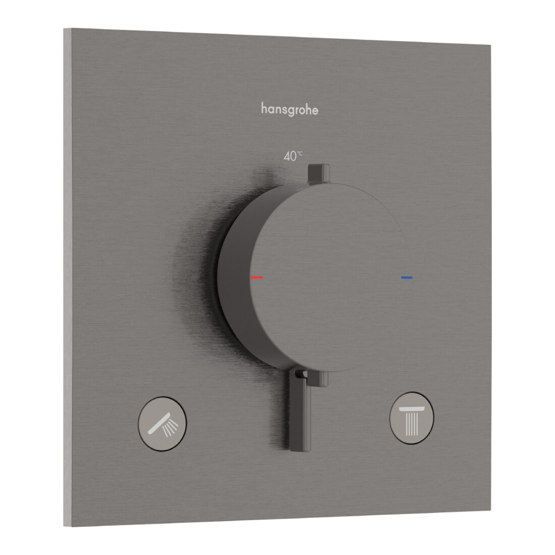 hansgrohe Thermostat Ecostat Comfort E encastré, 2 sorties, 24 l/min, bleu brossé