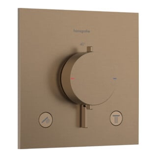 hansgrohe Thermostat Ecostat Comfort E encastré, 2 sorties, 24 l/min, bronze brossé