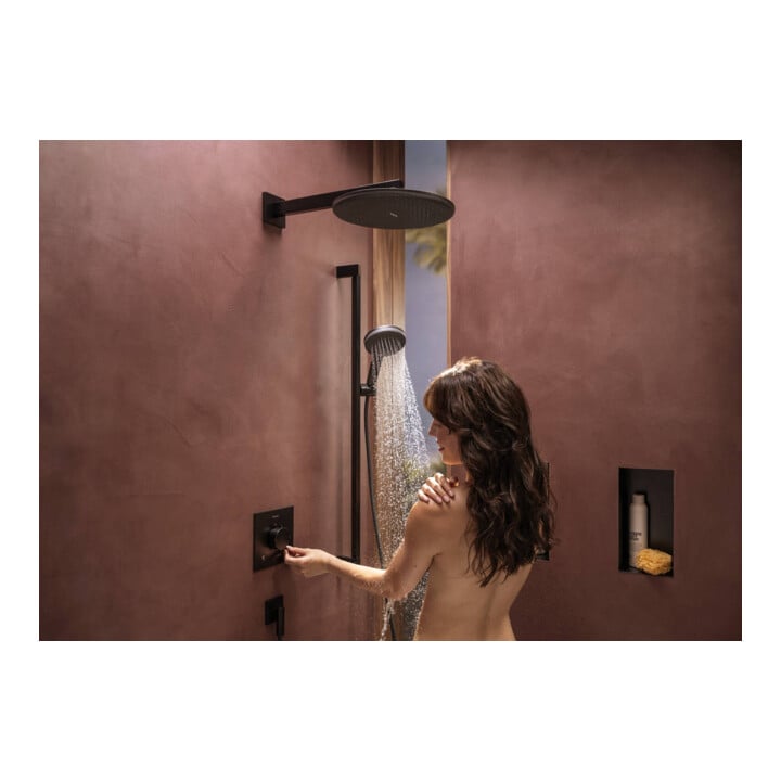 hansgrohe Thermostat Ecostat Comfort E encastré, 2 sorties, 24 l/min, noir mat